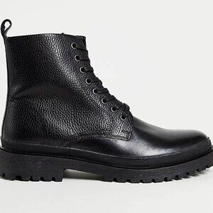 River Island Lace Up Boot in Black